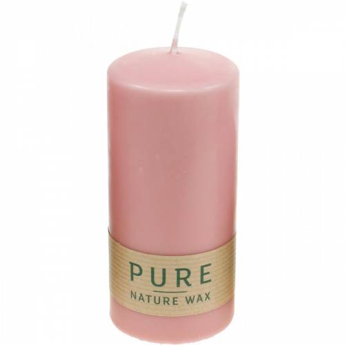 Floristik24 PURE pillar candle 130/60 decorative candle pink natural wax