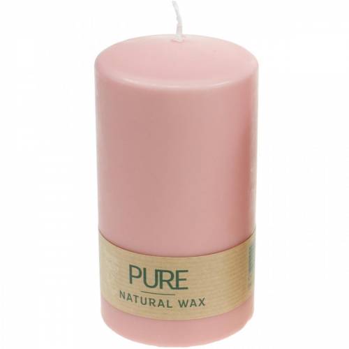 Floristik24 PURE pillar candle 130/70 Pink decorative candle sustainable natural wax