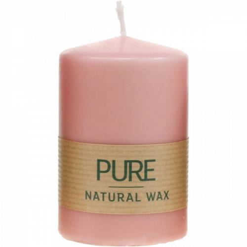 Product PURE pillar candle 90/60 pink decorative candle sustainable natural wax candle decoration