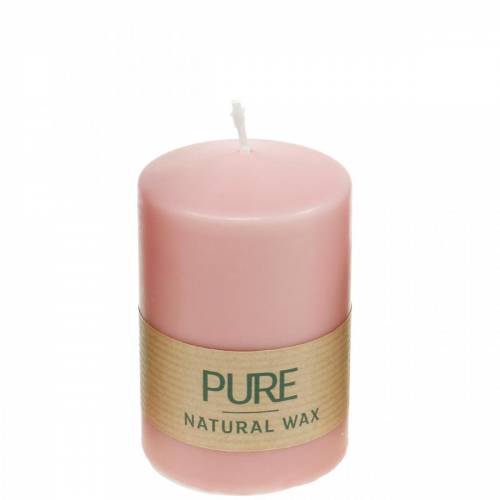 Product PURE pillar candle 90/60 pink decorative candle sustainable natural wax candle decoration
