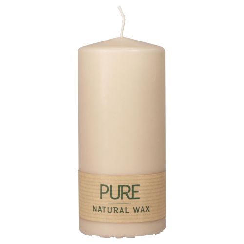 Product PURE pillar candle beige Wenzel candles 130/60mm