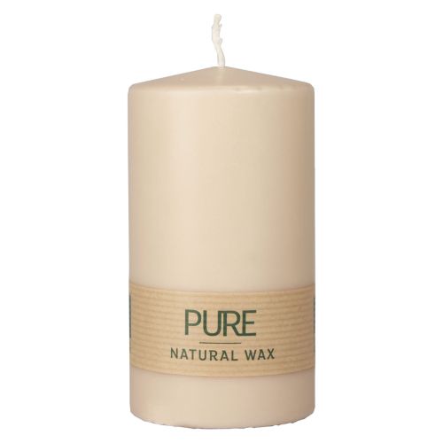 Floristik24 PURE pillar candle beige Wenzel candles 130/70mm