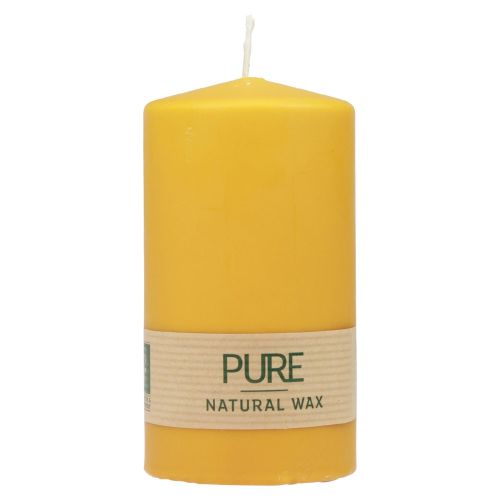 Product PURE pillar candle yellow honey Wenzel candles 130/70mm