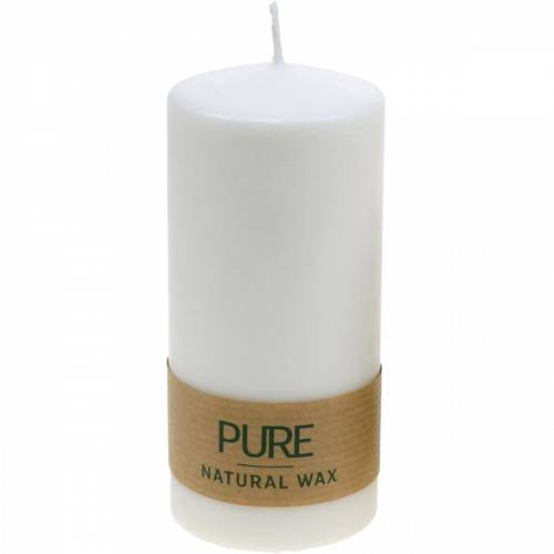 Pure pillar candle 130/60 natural wax candle sustainable stearin and rapeseed