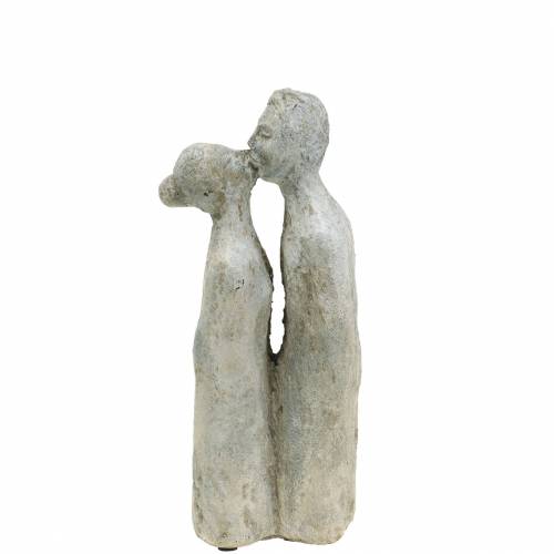 Floristik24 Decorative figure kissing couple stone cast gray 10 × 8cm H28cm
