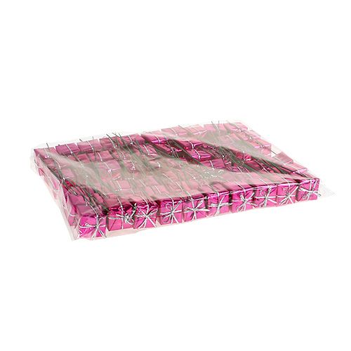 Floristik24 Parcel 2.5cm on wire Pink 60pcs