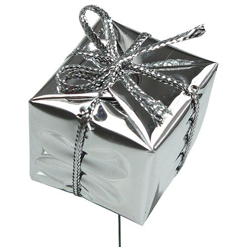 Package on wire silver 2.5cm 60pcs | Floristik24.ie