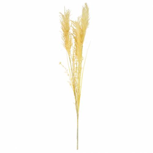 Product Pampas grass yellow Artificial ornamental grass Dry floristry 3pcs