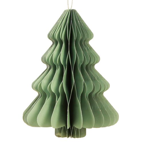 Product Paper Christmas Tree Mint Silver Glitter Decoration H20cm Set of 5
