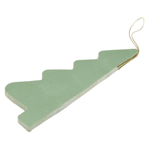 Product Paper Christmas Tree Mint Silver Glitter Decoration H20cm Set of 5