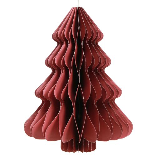 Floristik24 Paper Christmas tree for hanging Bordeaux H40cm 2pcs