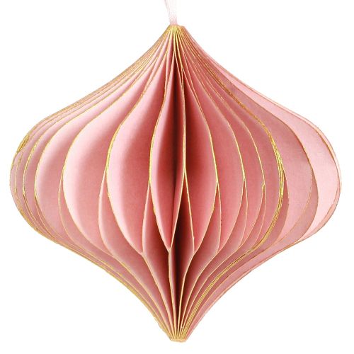 Product Paper Christmas ornaments, vintage pink apricot, Ø8cm, set of 4