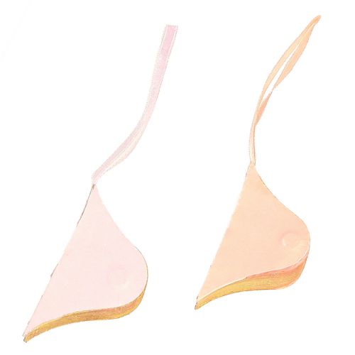 Product Paper Christmas ornaments, vintage pink apricot, Ø8cm, set of 4