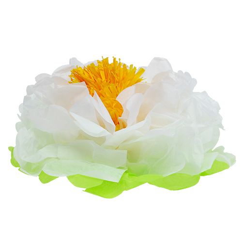 Product Paper flower Ø28cm for hanging green-white