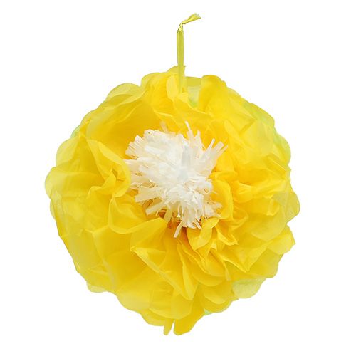 Paper flower Ø28cm for hanging green-yellow