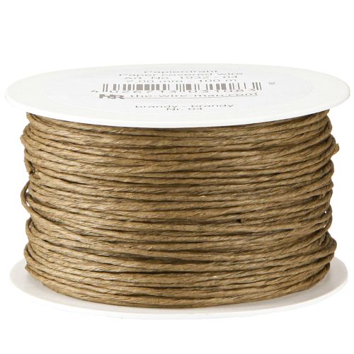 Floristik24 Paper wire craft wire wire wrapped brown Ø2mm 100m