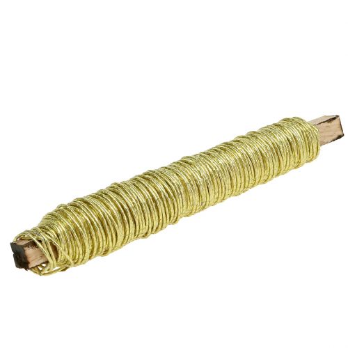 Floristik24 Paper cord wire wrapped Ø0.8mm 22m gold
