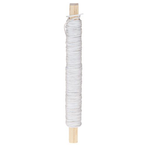 Floristik24 Paper cord wire wrapped Ø0.8mm 22m white