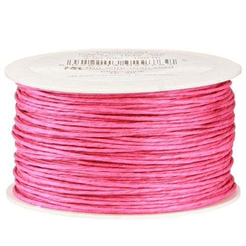 Floristik24 Paper cord wire wrapped Ø2mm 100m pink