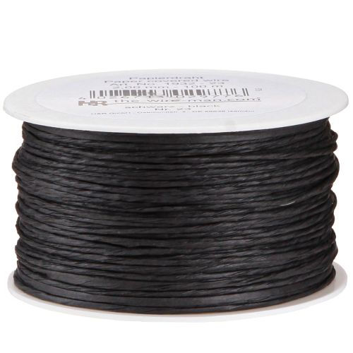 Floristik24 Paper cord wire wrapped Ø2mm 100m black