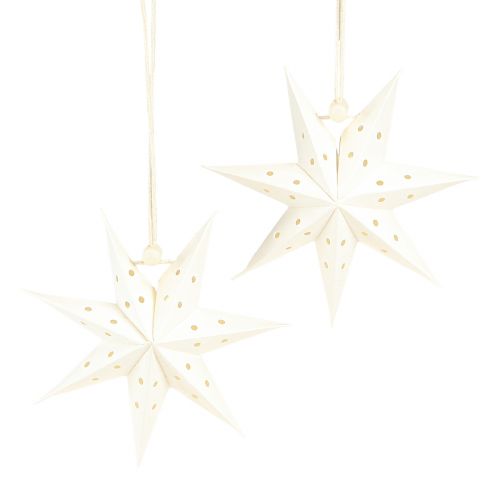 Product Paper Star Christmas Ornaments White 10cm Set of 8 Decorations
