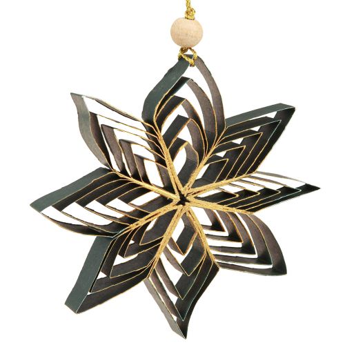 Product Paper star Christmas tree ornaments 10cm White Brown Green 6 pcs