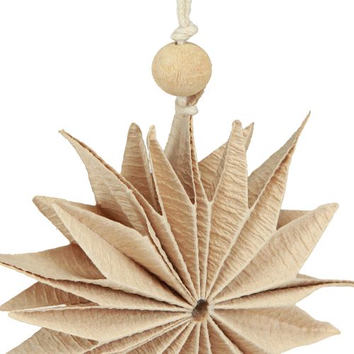 Product Paper Stars Christmas Hanging Decoration Brown White 12cm Set of 6
