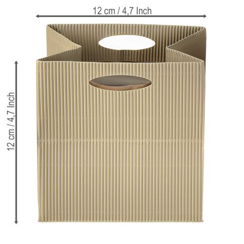 Product Paper bag 12cm brown cream beige gift bag 6 pieces