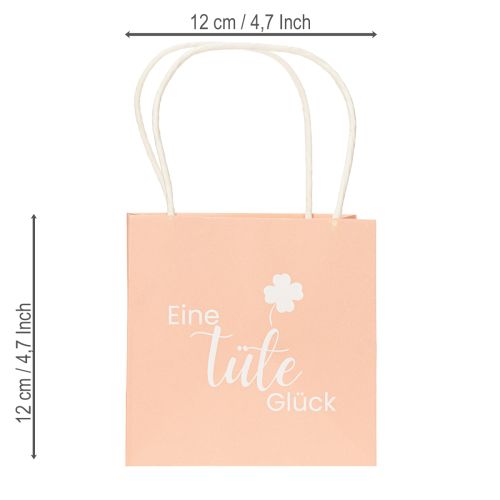 Product Gift bag with print "A bag of happiness" for lovely gift ideas, 12cm, 12 pieces