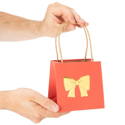 Gift bag paper with ribbon motif 12 cm 8pcs | Floristik24.ie