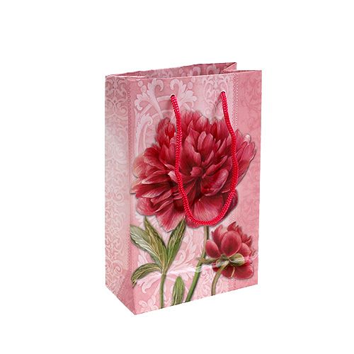 Floristik24 Paper bag dahlia 12cm x19cm pink