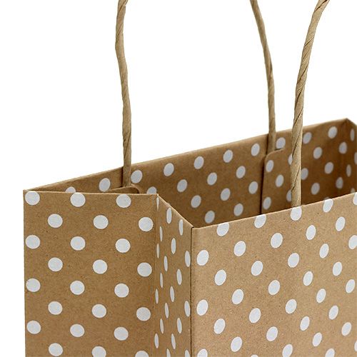 Floristik24 Paper bag dots 20cm x25cm nature 6pcs