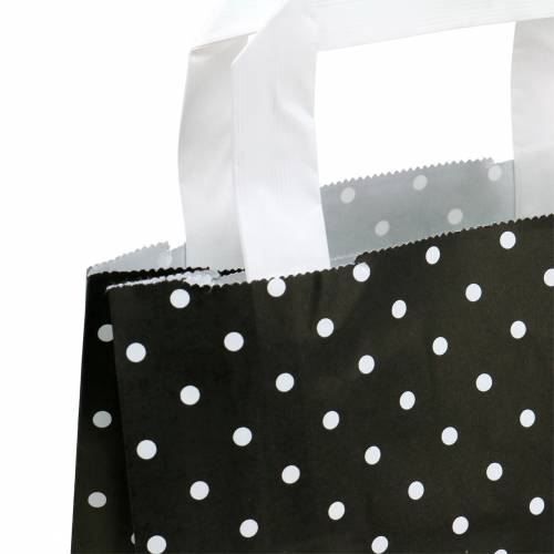 Paper bag black with dots 22cm x 10cm x 31cm 25pcs