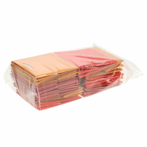 Floristik24 Paper bag flower pot planter mix orange 10.5cm 12p