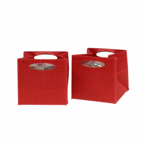 Paper Bag Flowerpot Planter Red 10.5cm 12 Pcs