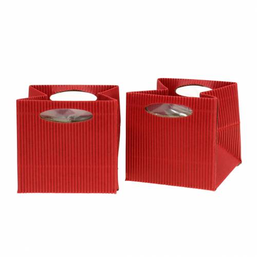 Paper Bag Flowerpot Planter Red 12cm 12 Pcs