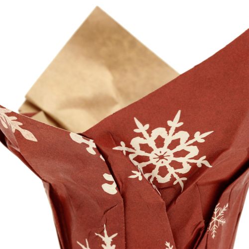 Paper pot with snowflakes red-white Ø6cm 12pcs