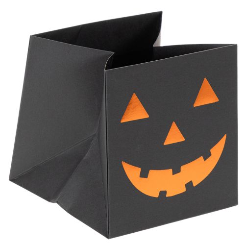 Paper bag pumpkin face planter Halloween decoration 10cm 6pcs