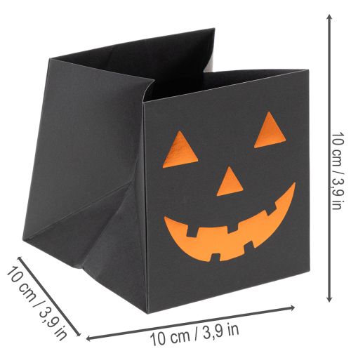 Paper bag pumpkin face planter Halloween decoration 10cm 6pcs | Floristik24.ie