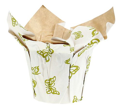 Floristik24 Paper pot Ø12cm H9cm with pattern 8pcs