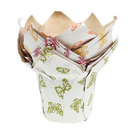 Floristik24 Paper pot Ø12cm H9cm with pattern 8pcs