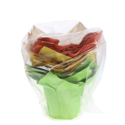 Floristik24 Paper pots green, orange, yellow Ø8cm 12pcs