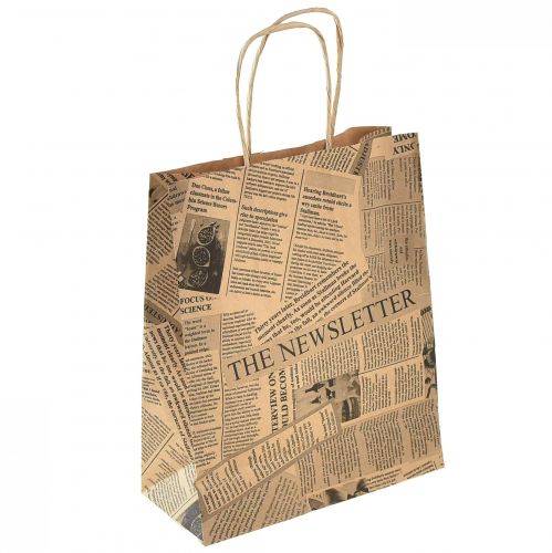 Paper carrier bags paper bags gift bags 18x9cm newspaper 50pcs