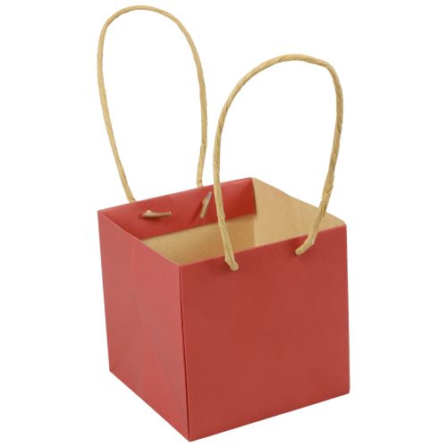 Product Paper bags red with handle gift bags 10.5×10.5cm 8 pcs