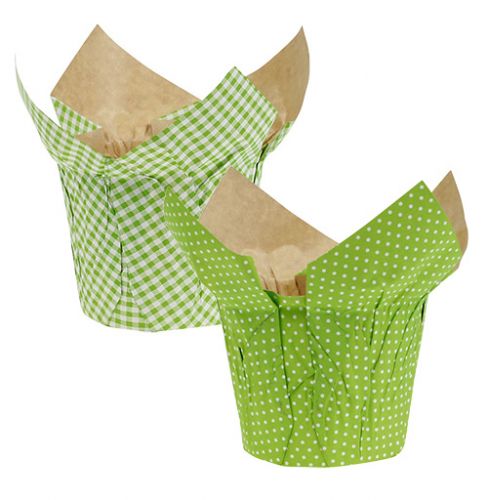 Paper pot Ø12cm H9cm green assort. 8pcs
