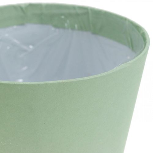 Product Paper pot, mini plant pot, cachepot blue/green Ø9cm H7.5cm 4pcs