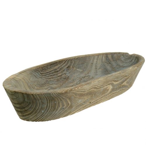 Floristik24 Decorative bowl paulownia wood oval 44cm x 19cm H8cm
