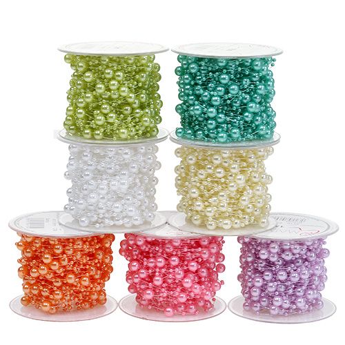 Floristik24 Pearl ribbon 6mm 15m