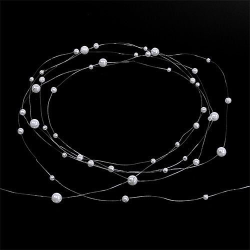Floristik24 Pearl wire white 25m
