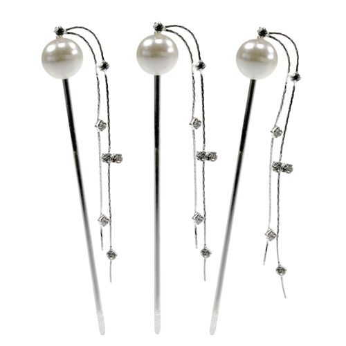 Floristik24 Pearl head deco needle white Ø15mm L12cm 6pcs